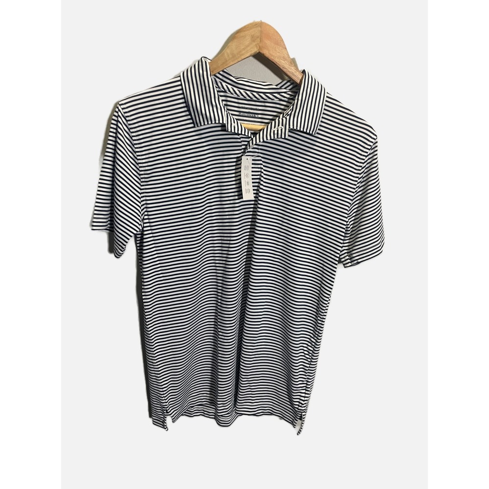 Crewcuts Polo Shirt Kids XXL 14 16 Blue White Striped Performance Golf Preppy